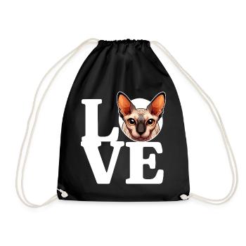 LIEBE Canadian Sphynx Cat Cat Lover Lustig - Turnbeutel - Schwarz - Vorne