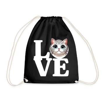 J’ADORE Chat Amoureux Chat Drôle - Sac de sport léger - noir - Devant