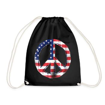 Drapeau de la paix des États-Unis - Sac de sport léger - noir - Devant