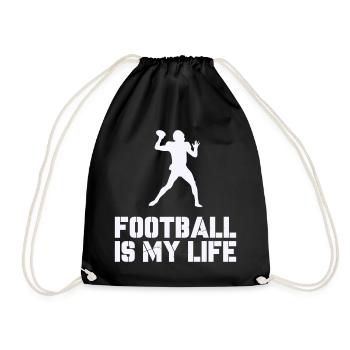 Football ist mein Leben Silhouette - Turnbeutel - Schwarz - Vorne