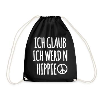 Peace Symbol Lustiger Spruch - Turnbeutel - Schwarz - Vorne