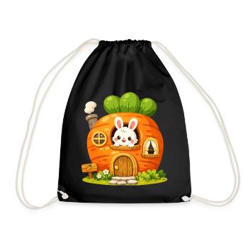 La Maison de la Carotte avec le Lapin - Sac de sport léger - noir - Devant