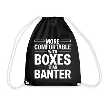 More Comfortable With Boxes - Drawstring Bag - black - Front