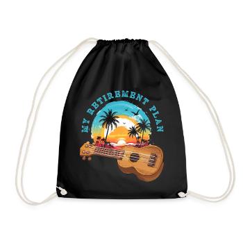 My Retirement Plan Ukulele Hawaii Musician Retired - Drawstring Bag - black - Front
