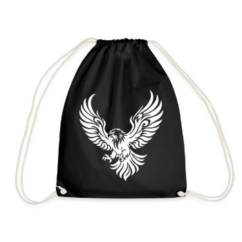 Powerful eagle with outstretched wings - Drawstring Bag - black - Front