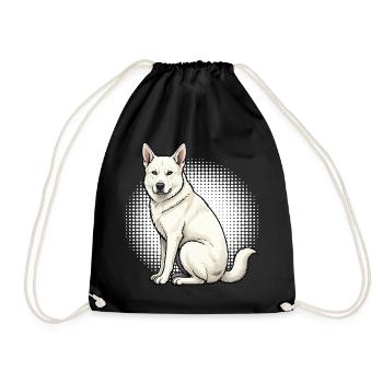 White Shepherd Shepherd Shepherd Dogs - Drawstring Bag - black - Front