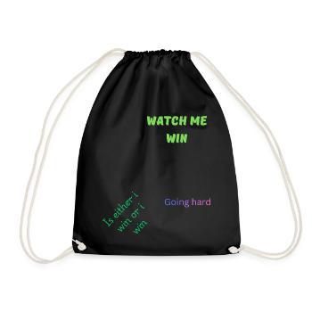 Watch Me Win - Motivational Quote - Drawstring Bag - black - Front
