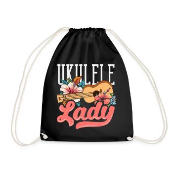 Lustiges Ukulele Designs Und Sprüche - Turnbeutel - Schwarz - Vorne