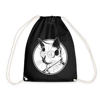 Steampunk chat - Sac de sport léger - noir - Devant