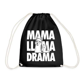 Mama Llama Drama – Funny Family Motif - Drawstring Bag - black - Front