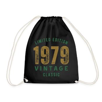 Limited Edition 1979 Vintage Classic Birthday Year - Drawstring Bag - black - Front
