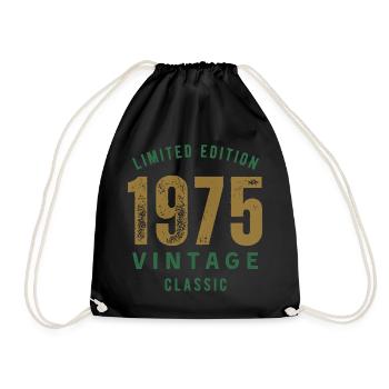Limited Edition 1975 Vintage Classic Birthday Year - Drawstring Bag - black - Front