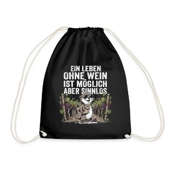 Lustiger Otter Wein Experte - Turnbeutel - Schwarz - Vorne