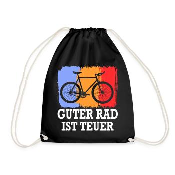 Guter Rad ist teuer Fahrradfahrer Sprüche Lustig - Turnbeutel - Schwarz - Vorne