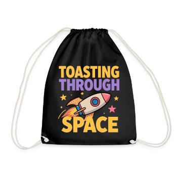 Toast-Rakete – Toasting Through Space - Turnbeutel - Schwarz - Vorne
