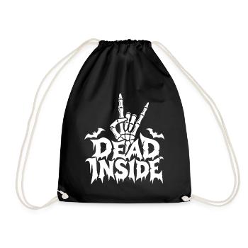 Knochenhand Rock Dead Inside - Turnbeutel - Schwarz - Vorne