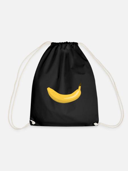 Banana smile - Drawstring Bag - black