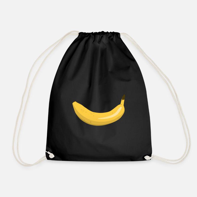 Banana smile - Drawstring Bag - black