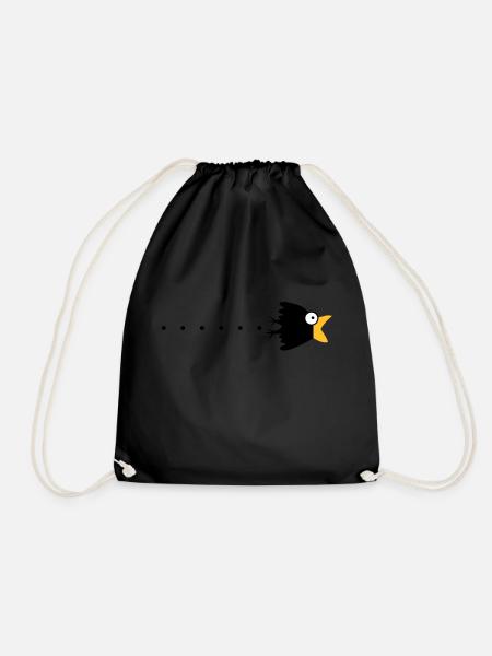 raven surprise cartoon - Drawstring Bag - black