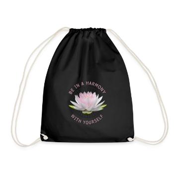 Yoga Lotus Blüten Meditation Yogilates Buddhismus - Turnbeutel - Schwarz - Vorne