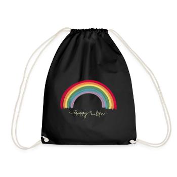 Cool rainbow - Drawstring Bag - black - Front