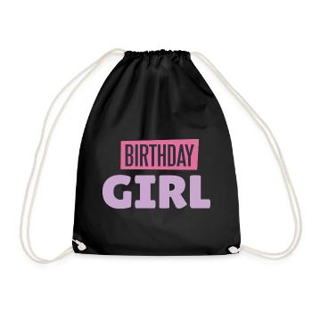 Anniversaire fille femme anniversaire - Sac de sport léger - noir - Devant
