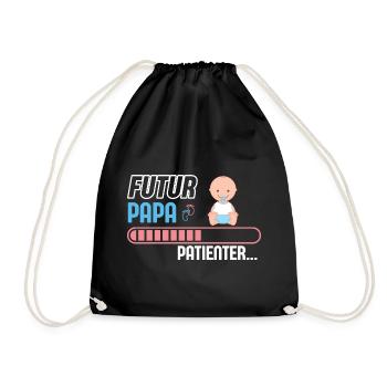 DAD-TO-BE PLEASE WAIT - Drawstring Bag - black - Front