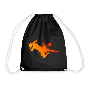 Football Football Footballer Footballer - Drawstring Bag - black - Front