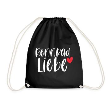 Rennrad Liebe! Fahrrad Sport Radsport Geschenk - Turnbeutel - Schwarz - Vorne