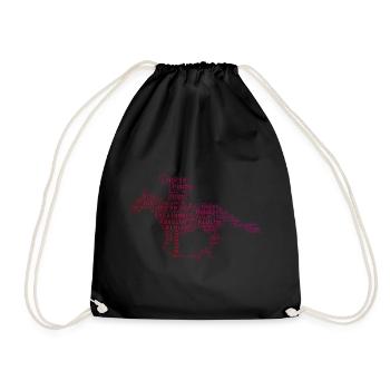 Horse Riding Dressour Equestrian Rennreiten - Turnbeutel - Schwarz - Vorne