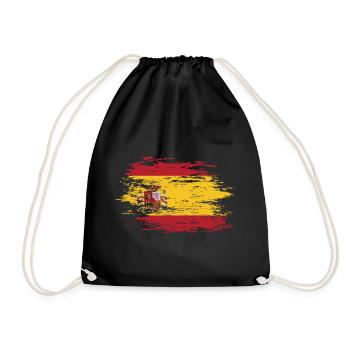Spanien Flagge used - Turnbeutel - Schwarz - Vorne