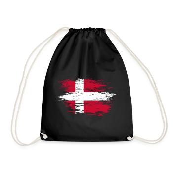 Drapeau du Danemark utilisé - Sac de sport léger - noir - Devant