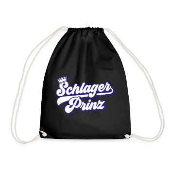 Schlager Prinz | Farben änderbar - Turnbeutel - Schwarz - Vorne