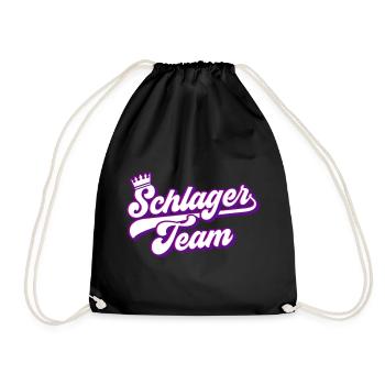 Schlager Team | Farben änderbar - Turnbeutel - Schwarz - Vorne