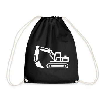 Contours d’une excavatrice : silhouette d’un opérateur d’engin de chantier - Sac de sport léger - noir - Devant