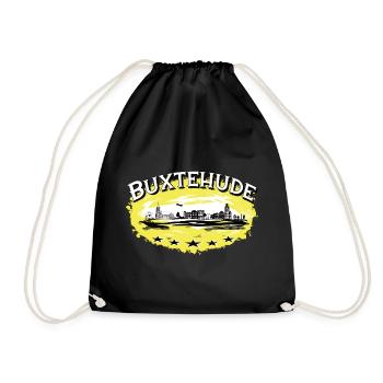 Buxtehude - Stadt Silhouette /Hase und Igel - Turnbeutel - Schwarz - Vorne