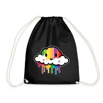 Nuage mignon faisant pleuvoir des couleurs de l’arc-en-ciel - Sac de sport léger - noir - Devant