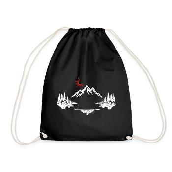 White Mountain Landscape - Drawstring Bag - black - Front