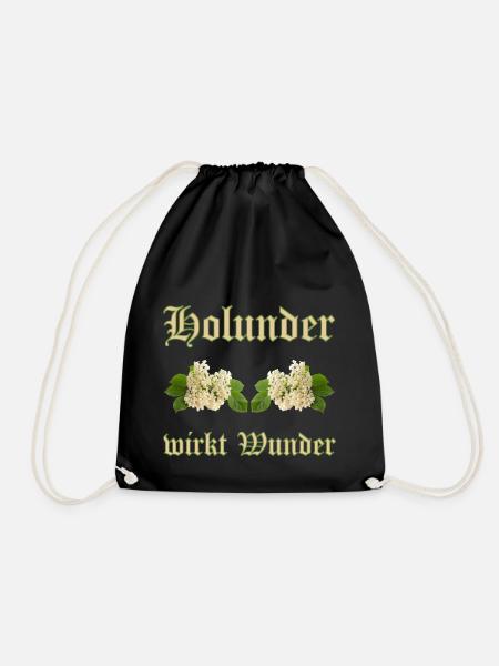 holunder wirkt wunder - Turnbeutel - Schwarz