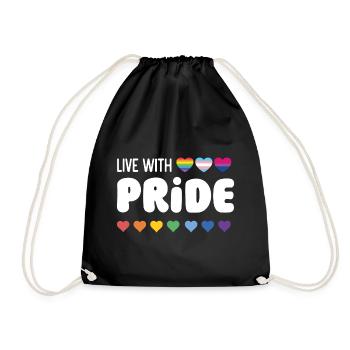 Mois de la fierté LGBTQ - Vivre avec la fierté - Sac de sport léger - noir - Devant