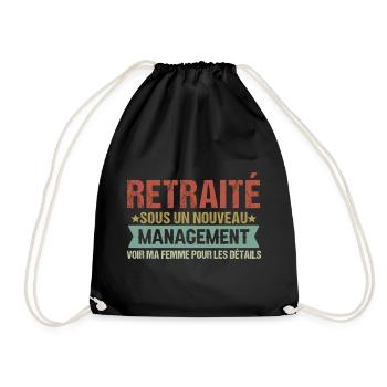 Retraité sous nouveau management cadeau retraite - Sac de sport léger - noir - Devant