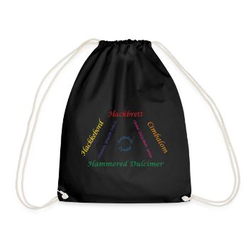 Dulcimer Family Colorful - Drawstring Bag - black - Front