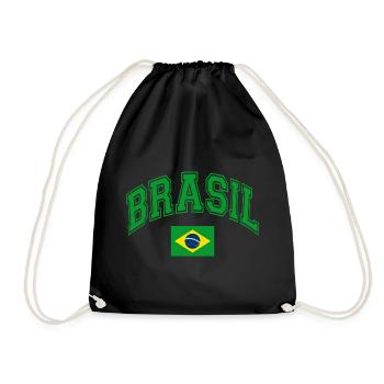 Brazil Flag - Drawstring Bag - black - Front