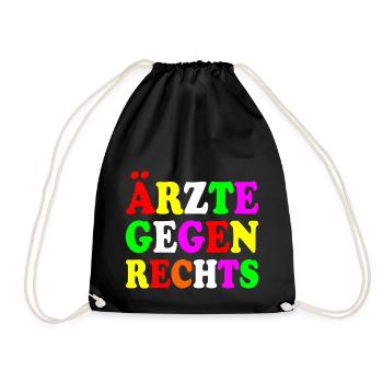 Ärzte gegen rechts - Turnbeutel - Schwarz - Vorne