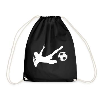 Minimalistische Silhouette Fußballspieler - Turnbeutel - Schwarz - Vorne