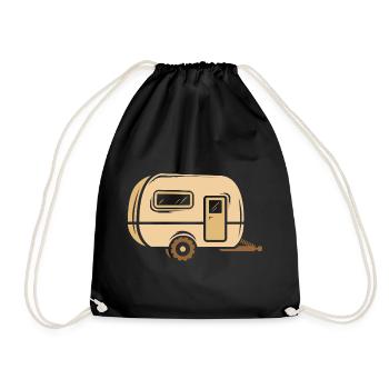qek camping Auto - camper fahrzeug im cartoon stil - Turnbeutel - Schwarz - Vorne