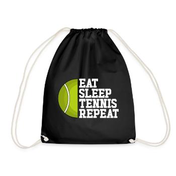 Eat Sleep Tennis Repeat Tennis - Drawstring Bag - black - Front