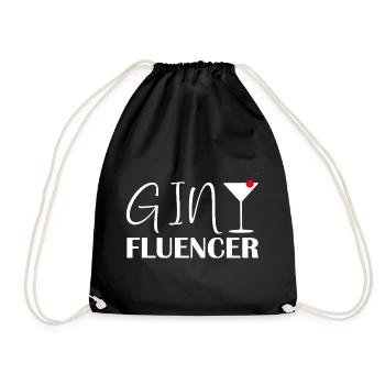 Ginfluencer Gin Statement Gin Drinker Saying - Drawstring Bag - black - Front