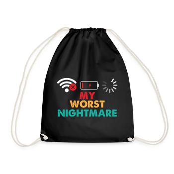 My Worst Nightmare Gaming Lover Gamer Video Games - Drawstring Bag - black - Front
