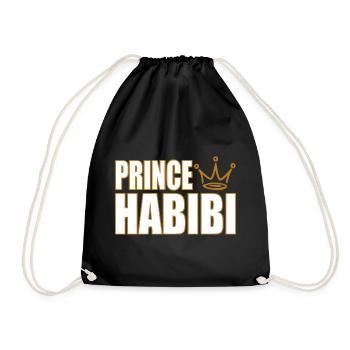 Prince Habibi – Royal Arabic Love Statement Design - Drawstring Bag - black - Front